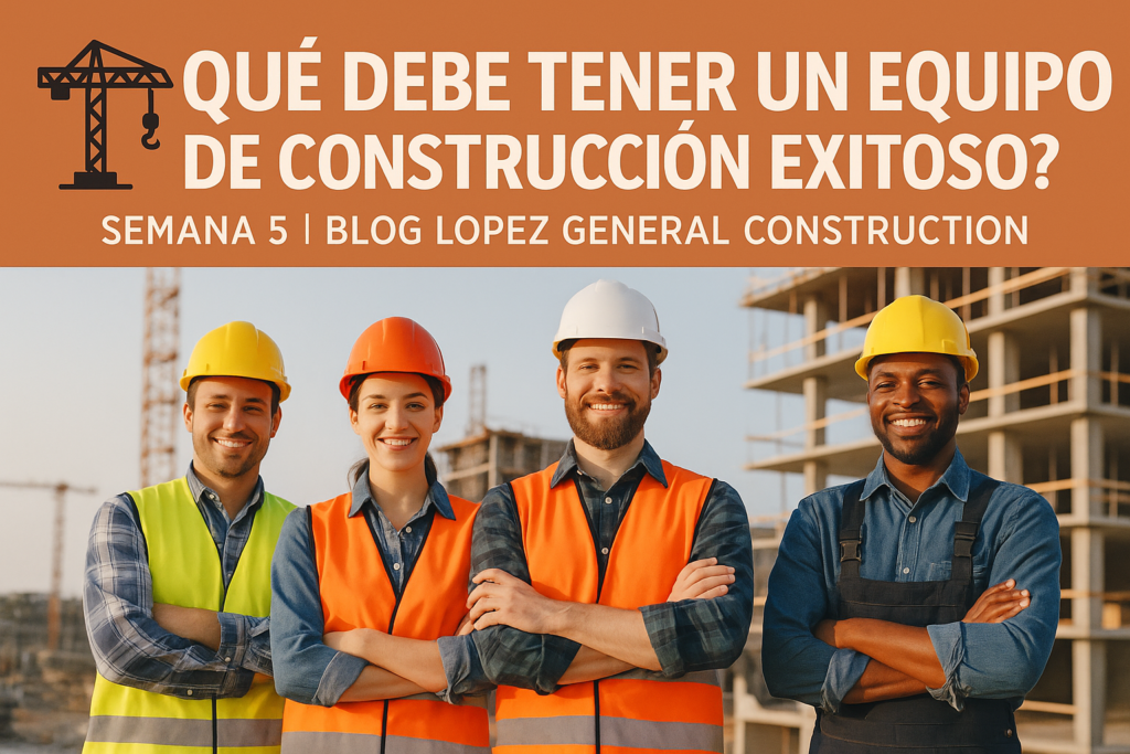 ¿Qué debe tener un equipo de construcción exitoso?